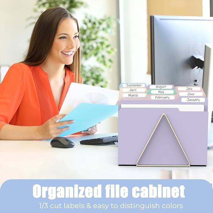 HABGP 100 Pcs Manilla Folders 8.5 x 11 Inch, 1/3-Cut Tab Colored File Folders Letter Size, Plastic Folders Aesthetic, School Business Office Manila Folders for Documents Paper