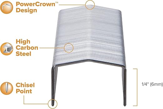 Bostitch B8 Staples 1/4 Inch PowerCrown Staples - Pack of 20,000