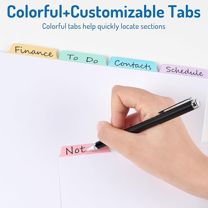 Forvencer Blank Writable Binder Dividers, 1/5 Cut Tabs, 3 Hole Punch Dividers with Reinforced Edge, Binder Dividers with Multicolor Tabs, Letter Size, 6 Sets, 30 Dividers