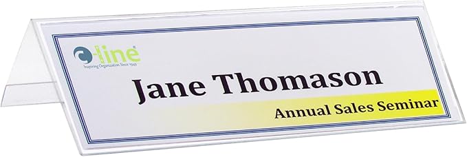 C-Line Plastic Name Tent Holders, 2-1/2 x 8-1/2 Inches, Clear, Pack of 25 (87597)