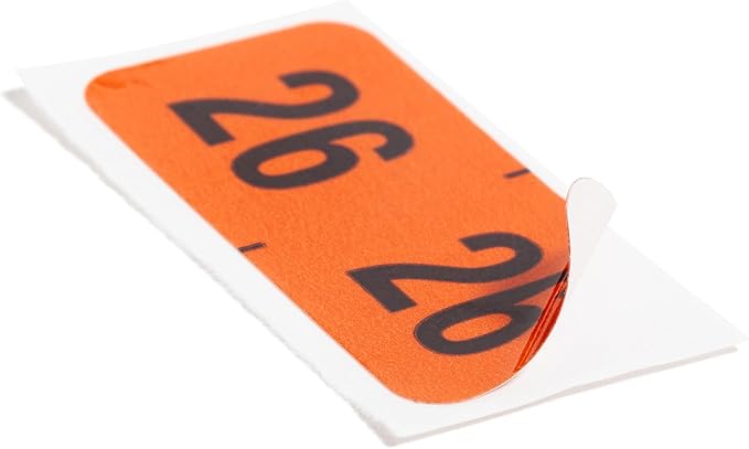 Smead Year Labels 2026, 500/Roll, 1-1/2" x 3/4", Orange, ETYJ Color-Coded File Labels in Dispenser Box, Wraparound Design for End-Tab Filing Systems