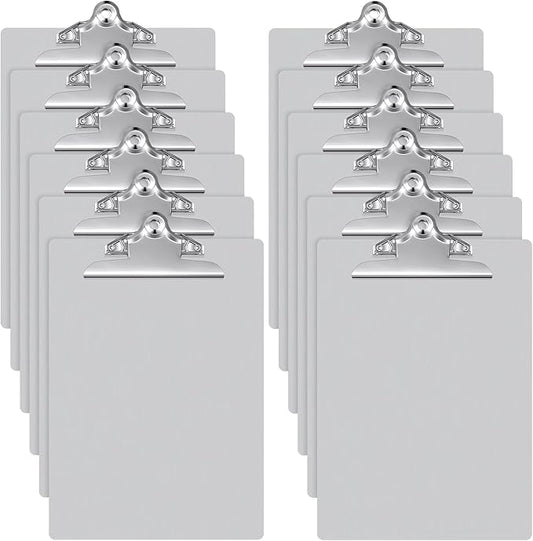Mimorou 12 Pcs Metal Clipboard Heavy Duty Aluminum Clipboards 12 x 9 Inch Metal Clip Board with Low Profile Clip A4 Letter Size Document Holder for Office School Medical Jobsite Laboratory