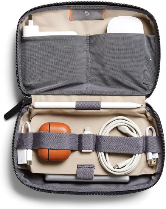 Bellroy Tech Kit (Tech Accessories Organizer Pouch, Zipper Closure Design, Stores Power Bank, Phone Charger, Cables & More, Internal)