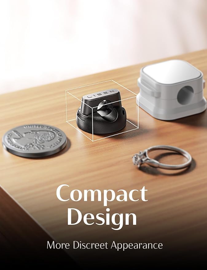 8 Pack Charging Cord Organizer [1S Click-in] LISEN Magnetic Charging Cord Holder, Easy Open Cable Holder with Strong Adhesive, Cable Management Clips Neatly for Nightstand, Desk, Home, Office, Car