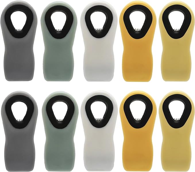 Yellow Magnetic Food Clips (10pcs) - Chip, Bag & Bread Clips for Food Packages
