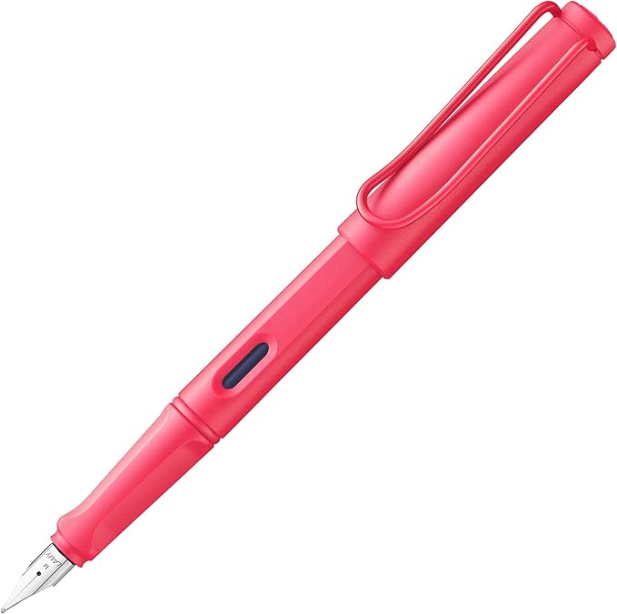 LAMY safari sunset - Fountain Pen with ergonomic grip & polished steel nib in size M - ideal for any Writing & Calligraphy - including LAMY T 10 blue cartridge - Right-Handed