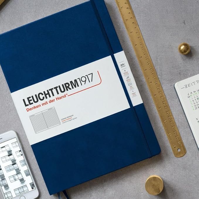 LEUCHTTURM1917 - Notebook Hardcover Medium A5-251 Numbered Pages for Writing and Journaling (Powder, Dotted)