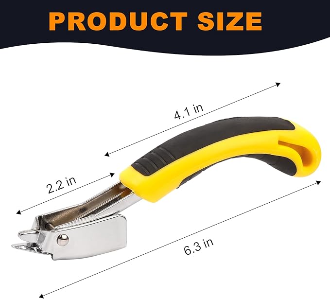 2PCS Staple Remover, Staple Puller Tool, Upholstery and Construction Heavy Duty Staple Remover, Strength Staple Puller Removing All Kinds of Staples(Yellow)