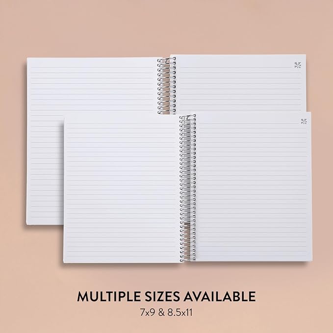 Erin Condren 8.5” x 11” Lined Spiral Notebook, College-Ruled Layout with 80 Lb. Paper, Journey Cover, 160 Lined Notebook Pages, Platinum Coil, Stickers Included