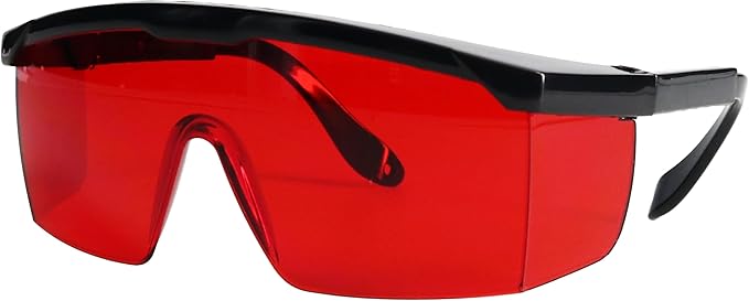 Bosch 57-GLASSES Laser View Enhancing Glasses with Adjustable Temple, Red Lens, Black Frame