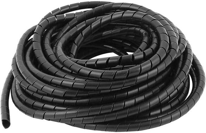 Spiral Cable Wrap - 7.2 Ft 3/4" Spiral Wire Wrap Cord Covers Bundle Sleeve Hose for Computer Electrical Wire Organizer (3/4 Inch-7.2Ft, Black)