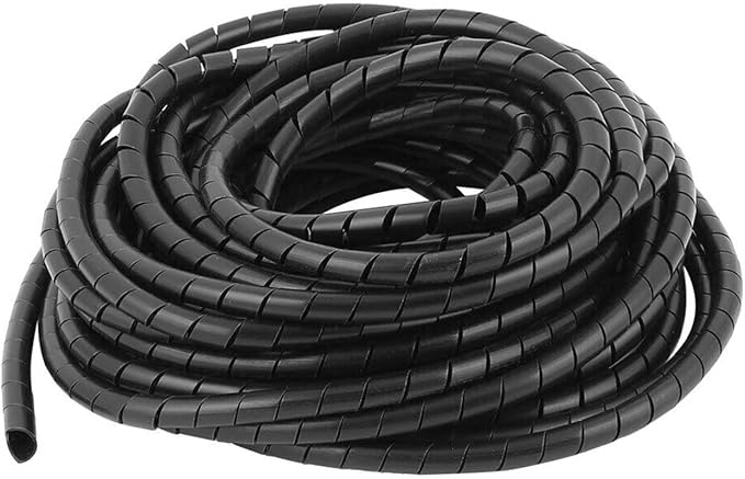 Spiral Cable Wrap - 5.5 Ft 1" Spiral Wire Wrap Cord Covers Bundle Sleeve Hose for Computer Electrical Wire Organizer (1 Inch-5.5Ft, Black)