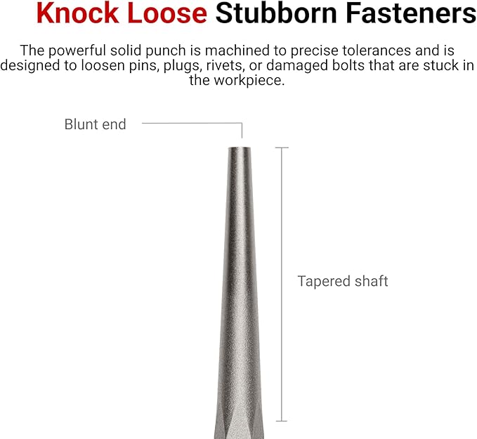 TEKTON Alignment Punch Set, 7-Piece (1/8-3/8 in.) | PNC96003 | Made in USA