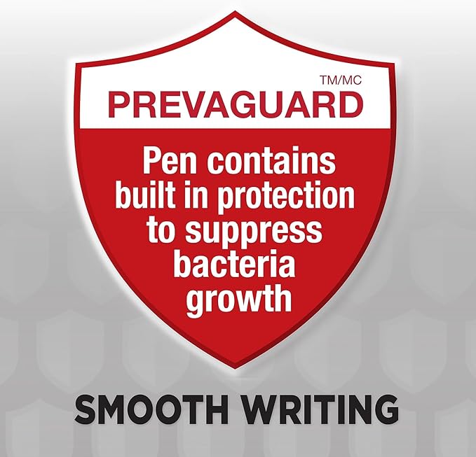 BIC PrevaGuard Clic Stic Ballpoint Pen Contains Built-in Protection On the Pen To Suppress Bacteria Growth, 12-Count