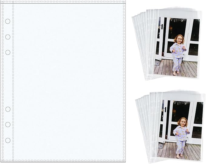 20 A5 Binder 2 Pocket Sheet Protectors Clear Binder Sleeves 4" X 5" Paper Protectors for 6 Ring Binder Notebook Organizer (A5 1 Pocket)