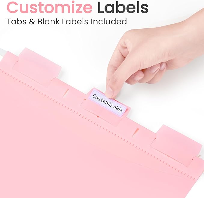 Sooez Extra Capacity Plastic Hanging File Folders, 25 Count Expanding File Folders Letter Size with 2" Expansion, File Organizer with Adjustable Tab for File Cabinet, Drawer, Pastels Colors