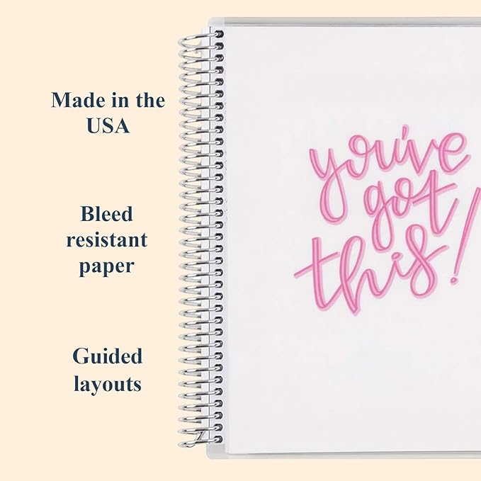 Erin Condren Medical Treatment Planner, 7" x 9" Spiral Coiled Notebook and Prompted Health Tracker, Laminated Cover with Tabbed Sections for Medication Logs, Medical History and Appointment, 160 Pages