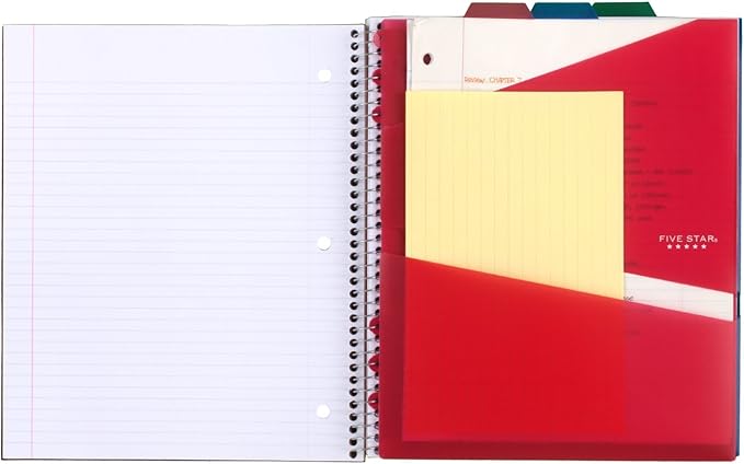 Five Star 2-Pocket Dividers, Tabbed, Colors Will Vary, 3 Pack (81210)