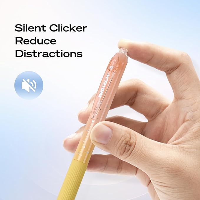 WRITECH Gel Pens Fine Point: Nebula Pen Set 0.7mm Black Ink Retractable 6ct Smooth Writing with Aesthetic Gradient Color Barrel for Journaling Note Taking Silent Click No Smear