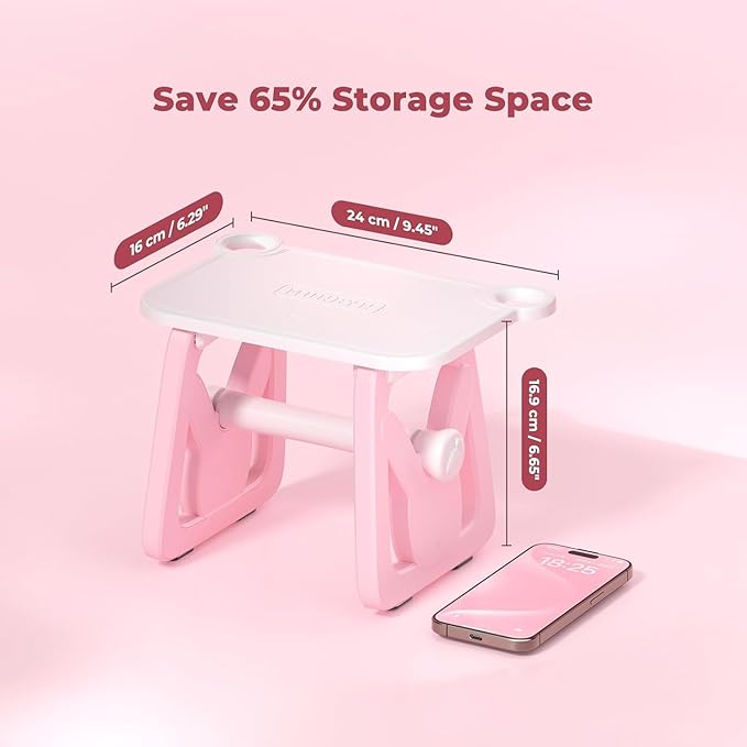 MUNBYN 130B Bluetooth Thermal Label Printer+2.25"x1.25" Pink Thermal Labels+Label Holder for Rolls and Fanfold Labels