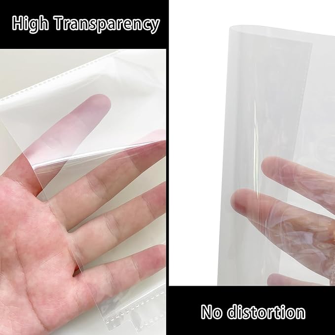 40 Pack Sheet Protectors 5.5x8.5 Inch, 80 Pockets Photocard Sleeves for A5 Binder 6 Ring - Ultra Clear Polypropylene for Travel Organizer & Scrapbooking