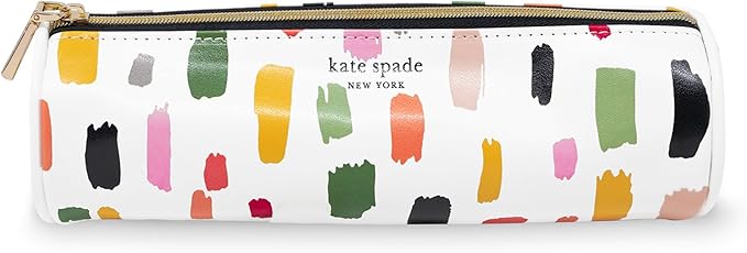 kate spade new york Lined Writing Journal with Pen Case, Vegan Leather Journal with 168 Pages, Zipper Pouch for Office Supplies, Paint by Numbers