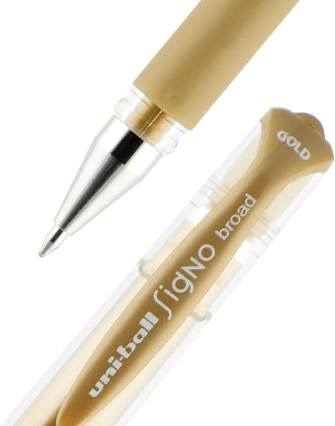 uniball Signo Gel Impact Pens,Bold Point (1.0mm),Assorted Metallic,(Pack of 6)