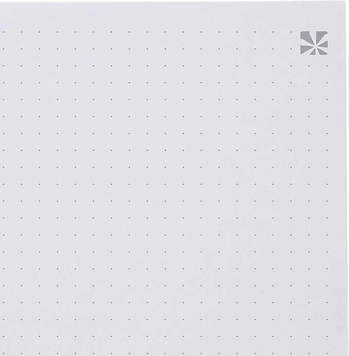 Erin Condren 7” x 9” Dot Grid Spiral Notebook, 5mm Dotted Layout with 80 Lb. Paper, Canvas Asterisk Cover, 160 Dot Grid Notebook Pages, Platinum Coil, Stickers Included