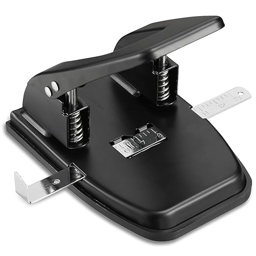 Staples 2‑Hole Punch, 28‑Sheet Capacity, Black – Heavy‑Duty Steel Hole Punch