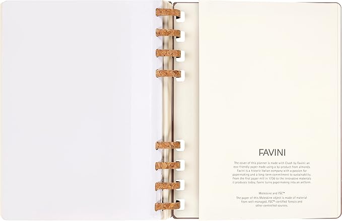 Moleskine 2024 Spiral Academic Planner, 12M, Extra Large, Crush Almond, Hard Cover (7.5 x 10)