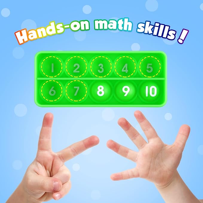 Aizweb Ten-Frame Math Manipulative for Elementary,Counting Number Math Games, Montessori Educational Toy for Kindergarten Classroom Kids 3 4 5 Year Old (Upgraded Version for 20 Task Cards)