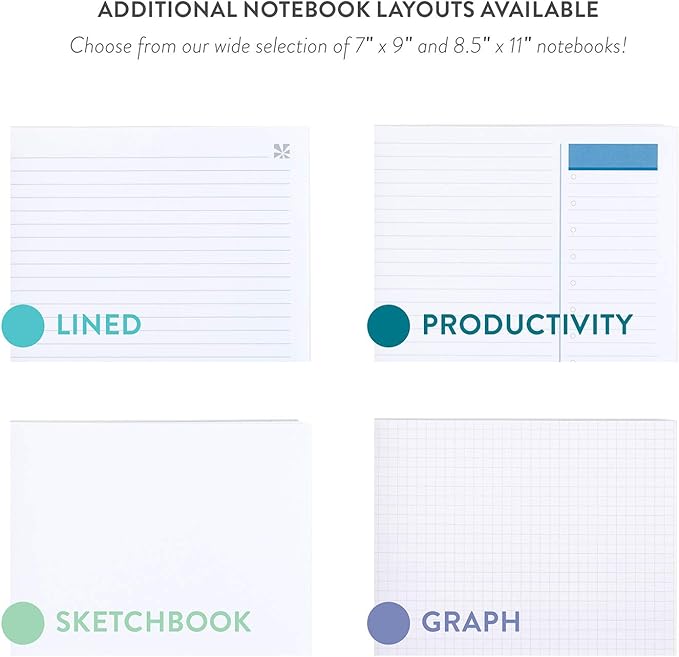 Erin Condren 8.5" X 11" Spiral Bound Dot Grid Journal Notebook - Mid Century Circles, 5Mm Dot Grid, 160 Page Writing, Drawing & Art Notebook, 80Lb Thick Mohawk Paper, Stickers Included