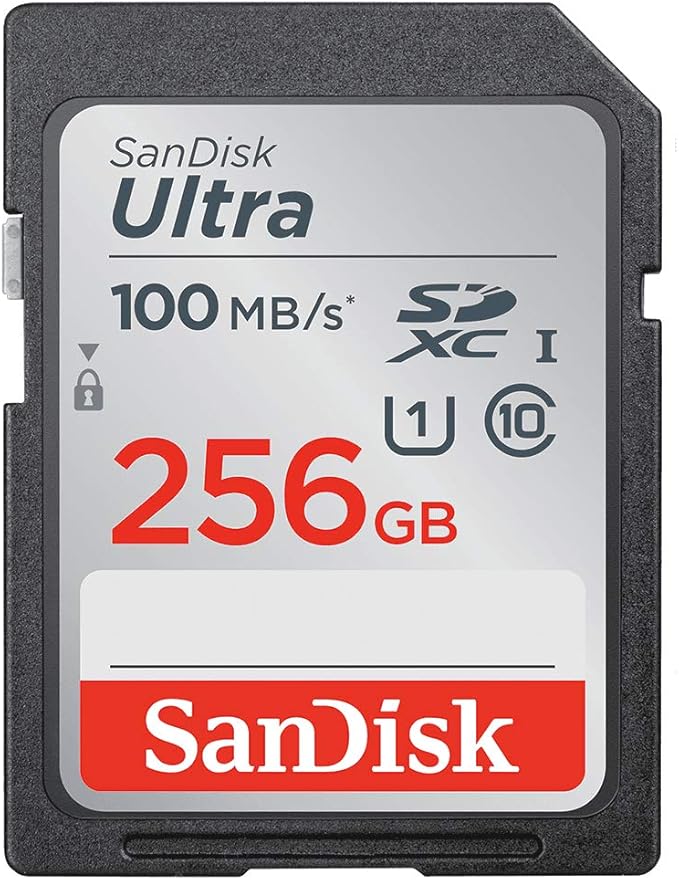 SanDisk 256GB Ultra SDXC UHS-I Memory Card - 100MB/s, C10, U1, Full HD, SD Card - SDSDUNR-256G-GN6IN