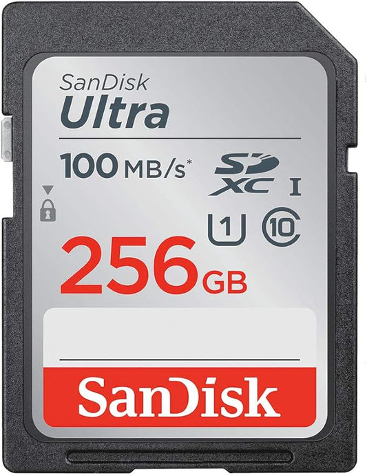 SanDisk 256GB Ultra SDXC UHS-I Memory Card - 100MB/s, C10, U1, Full HD, SD Card - SDSDUNR-256G-GN6IN