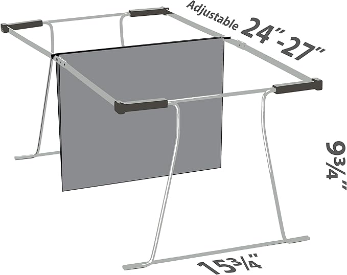 Officemate Universal Hanging File Frame, Letter and Legal Size, Rails 24 to 27, Steel, 1 Set (91966)