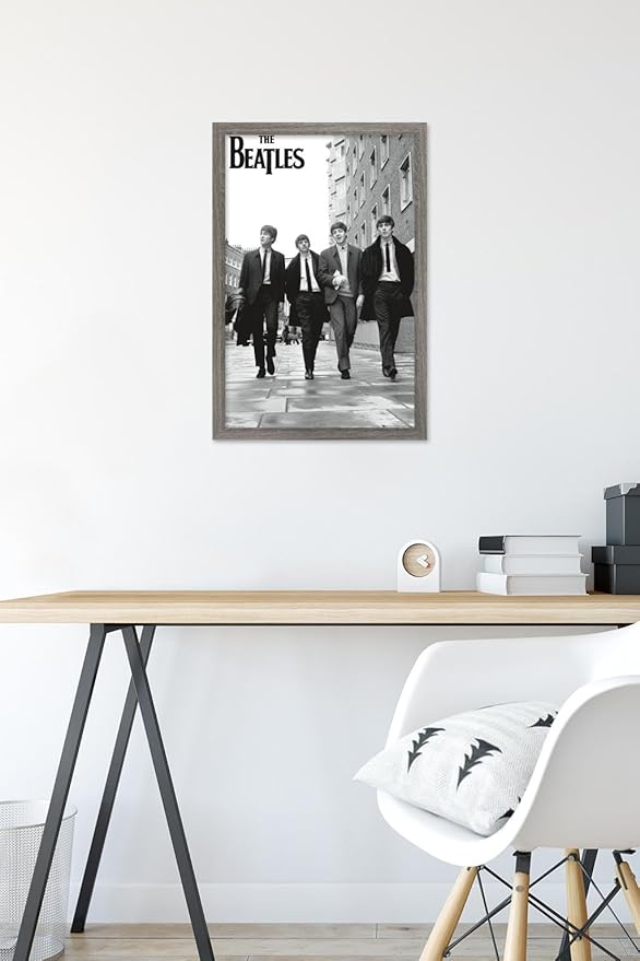 Trends International The Beatles - In London Wall Poster, 22.4L x 14.7W, Barnwood Framed Version
