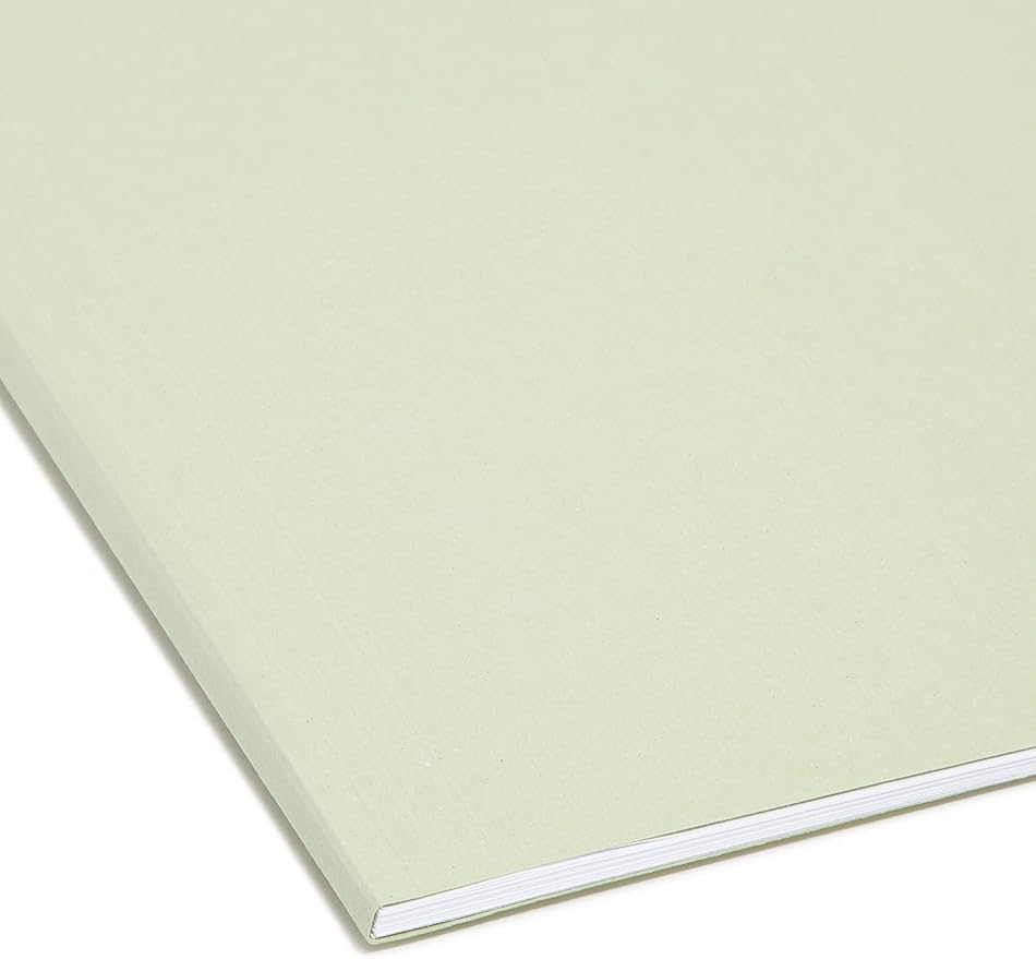 Smead FasTab Hanging File Folder, 1/3-Cut Built-in Tab, Legal Size, Moss, 20 Count (64083)