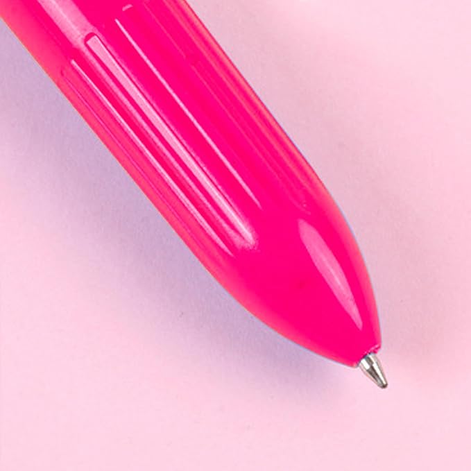 HeTaoCat Multicolor Pens 3 Pack 0.5mm 10-in-1 Retractable Ballpoint Pens - 10 Colors Transparent Barrel Ballpoint Pen for Office Supplies (Red)