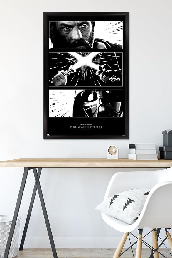 Trends International Star Wars: Obi-Wan Kenobi - Panels Wall Poster, 22.375" x 34", Black Framed Version
