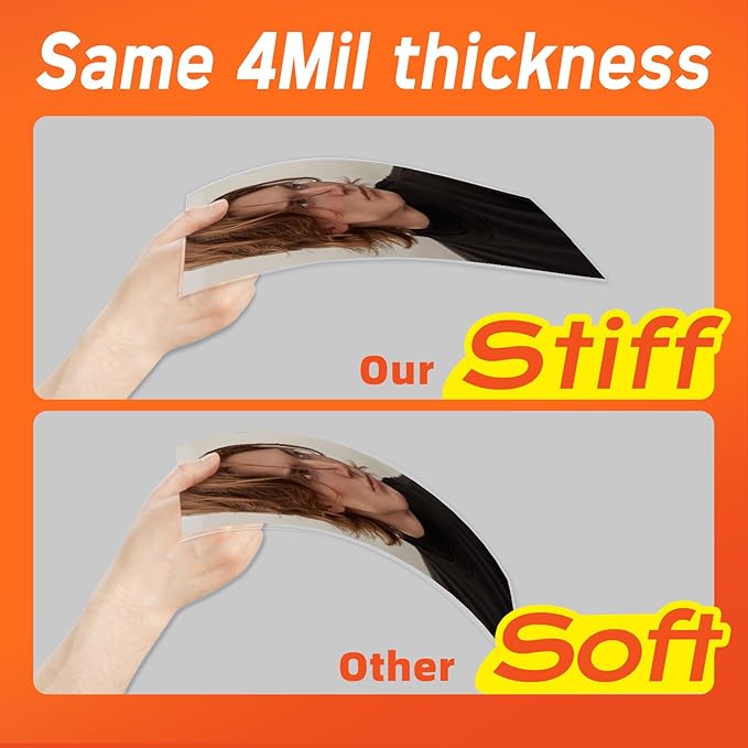 Thicker Self Adhesive Laminating Sheets,100PCS 8.5 x 11 Self Sealing Laminate Sheets Lettter Size No Machine No Heat 4mil Clear Laminating Sheets for Protecting Documents, Photos
