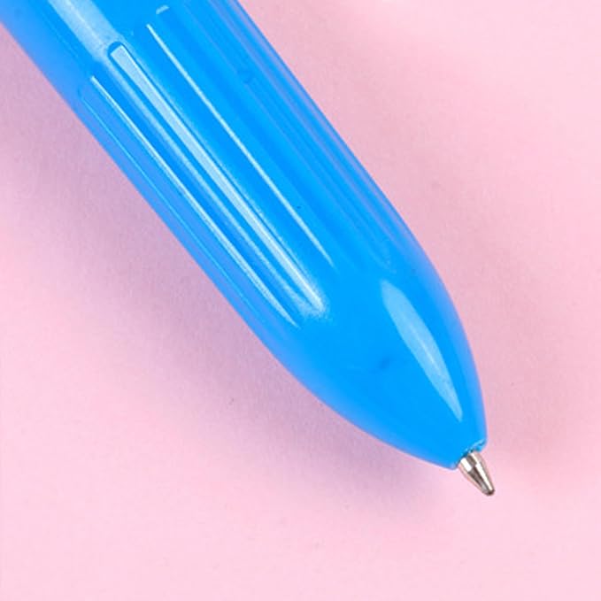 HeTaoCat Multicolor Pens 3 Pack 0.5mm 10-in-1 Retractable Ballpoint Pens - 10 Colors Transparent Barrel Ballpoint Pen for Office Supplies (Blue)