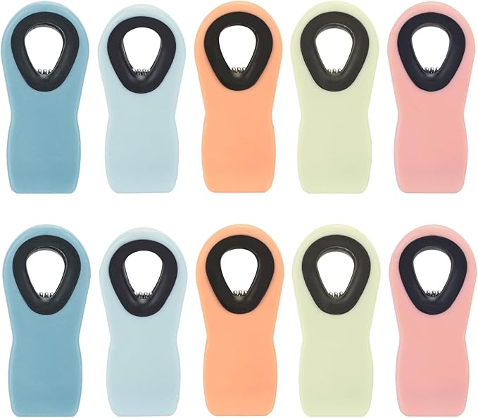 Chip Clips Bread Clips Bag Clips Magnetic Clips Chip Clip Chip Clips Bag Clips Food Clips Clips for Food Packages Chip Bag Clip (10pcs Warm Colored)