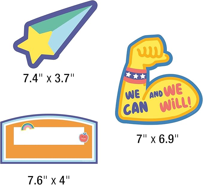 Carson Dellosa Pre-Punched We Stick Together 45-Piece Our Work is Amazing Bulletin Board Set, Student Work Display Headers, Shooting Stars, Motivational Cutouts for Bulletin Board and More