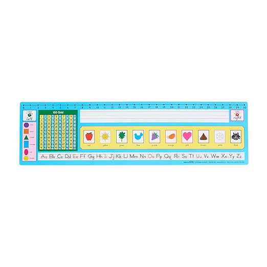 Really Good Stuff Zaner-Bloser 100-Grid with Number Line Self-Adhesive Deluxe Plastic Desktop Helpers - Set of 24, Student Desk Name Tags, Durable, Easy-to-Use, and Functional
