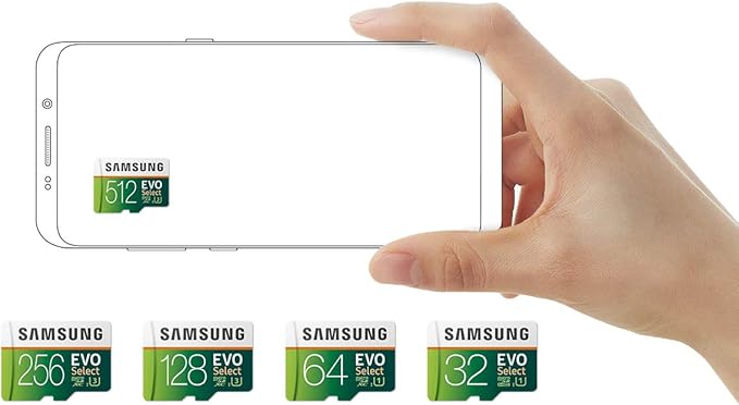 SAMSUNG ELECTRONICS EVO Select 256GB MicroSDXC UHS-I U3 100MB/s Full HD & 4K UHD Memory Card with Adapter (MB-ME256HA)