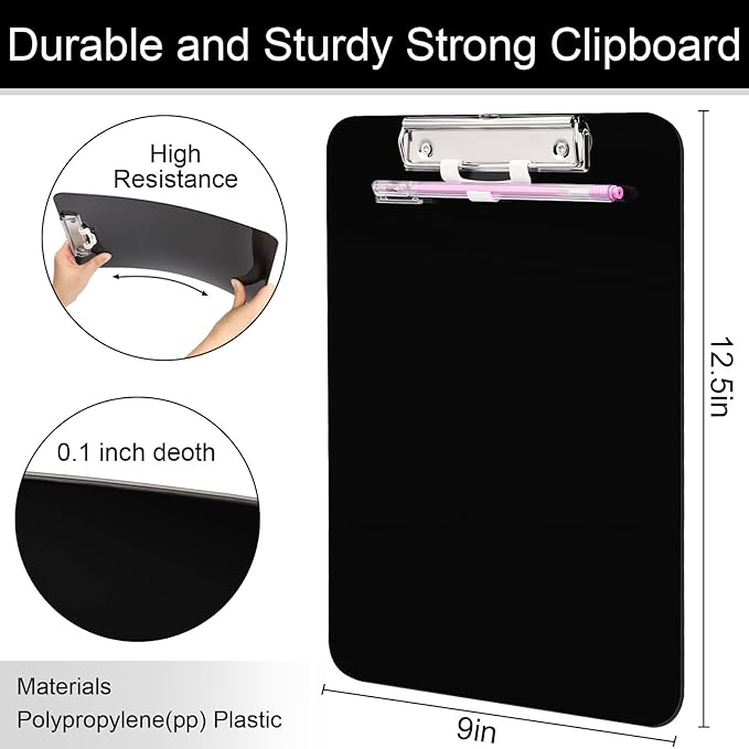 1 PCS A4 Clipboards,Plastic Clipboard with Pen Holder,Clip Boards 8.5x11 with Low Profile Clip,Cute Hanging Clipboard for School Office Supplies Clipboards for Kids,Portable Clip Board for Nurse
