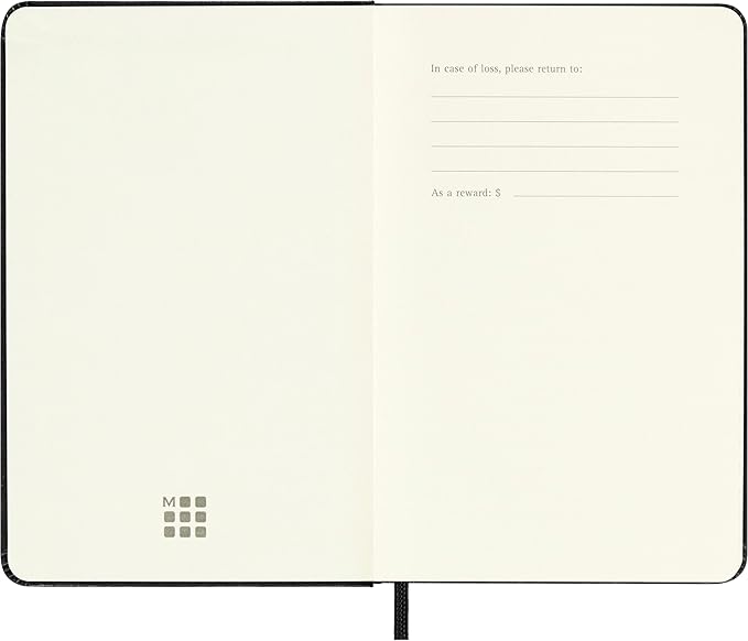 Moleskine Classic Notebook, Hard Cover, Pocket (3.5" x 5.5") Squared/Grid, Black, 192 Pages
