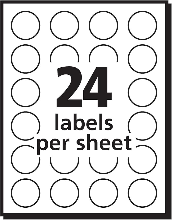 Avery 05466 Removable Labels, 3/4-Inch Round, 1008/PK, Red