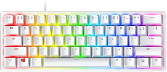 Razer Huntsman Mini 60% Gaming Keyboard: Linear Optical Switches - Rapid Trigger Mode - Chroma RGB Lighting - PBT Keycaps - Onboard Memory - Snap Tap - White