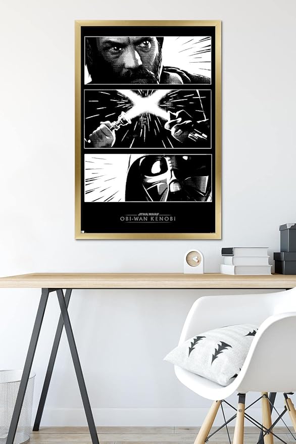 Trends International Star Wars: Obi-Wan Kenobi - Panels Wall Poster, 22.375" x 34", Gold Framed Version